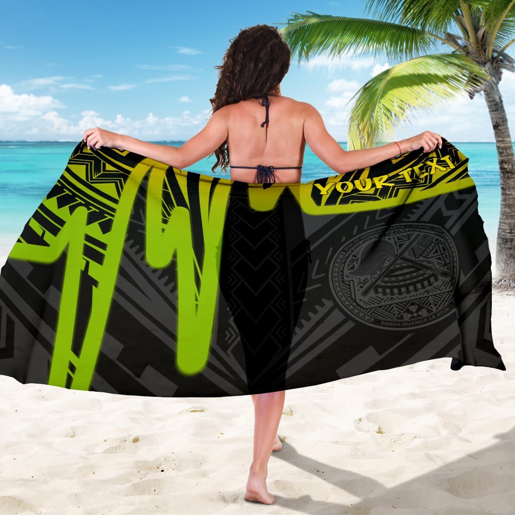 American Samoa Personalised Sarongs - Seal With Polynesian Pattern Heartbeat Style (Reggae) - Polynesian Pride