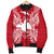 Papua New Guinea Polynesian Men's Bomber Jacket Map Red White - Polynesian Pride
