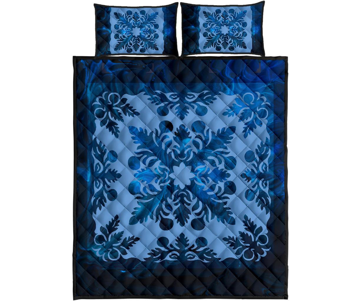 Hawaiian Quilt Double Breadfruit Quilt Bed Set - AH - Polynesian Pride