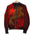 Papua New Guinea Men's Bomber Jacket - Red Shark Polynesian Tattoo - Polynesian Pride