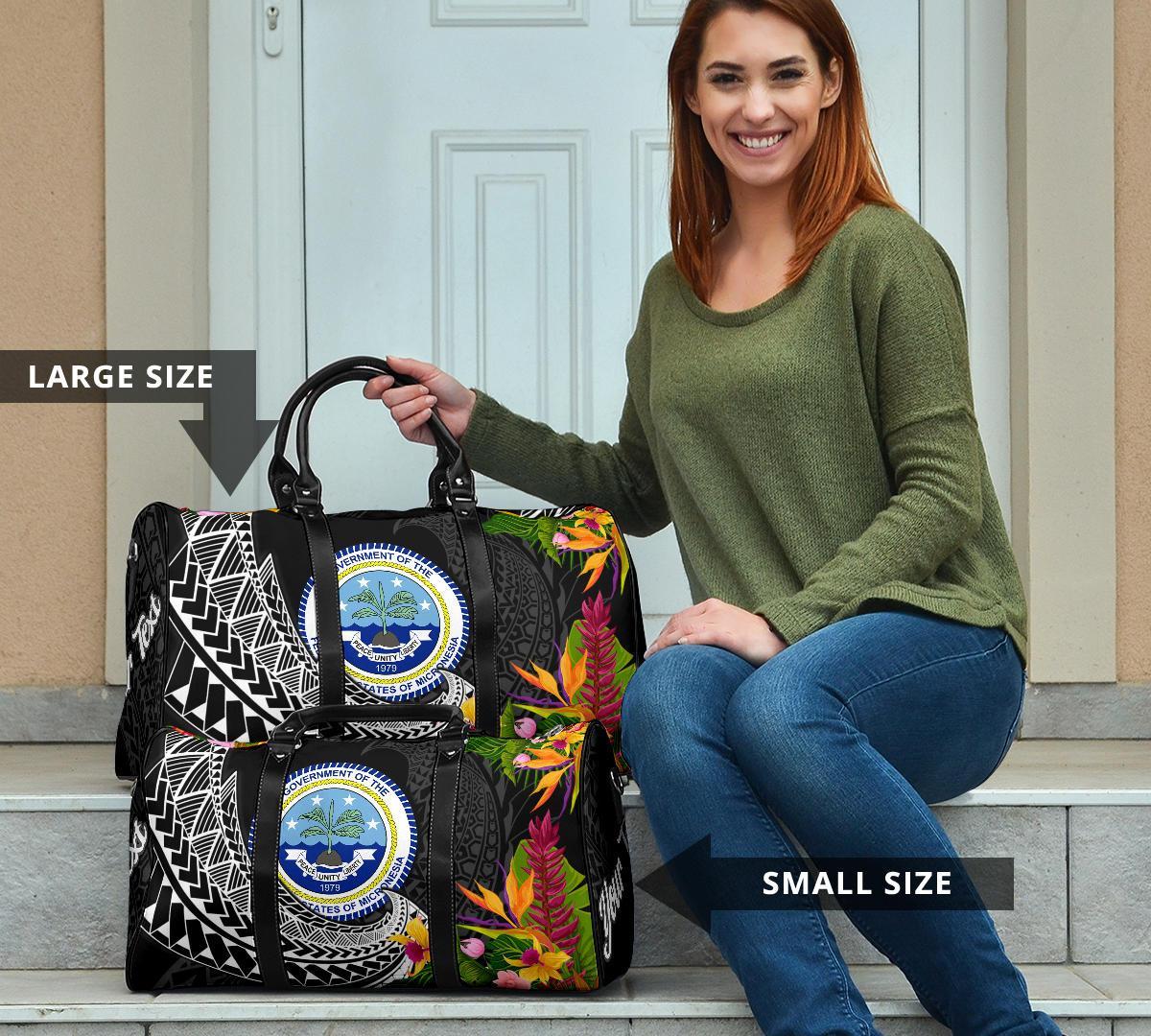 Federated States of Micronesia Travel Bag - Custom Personalised Seal Spiral Polynesian Patterns - Polynesian Pride