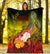 Fiji Custom Personalised Premium Blanket - Humpback Whale with Tropical Flowers (Yellow) - Polynesian Pride