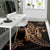 Kanaka Map Hibiscus Plumeria Turtle Art Polynesian Area Rug Orange AH - Polynesian Pride