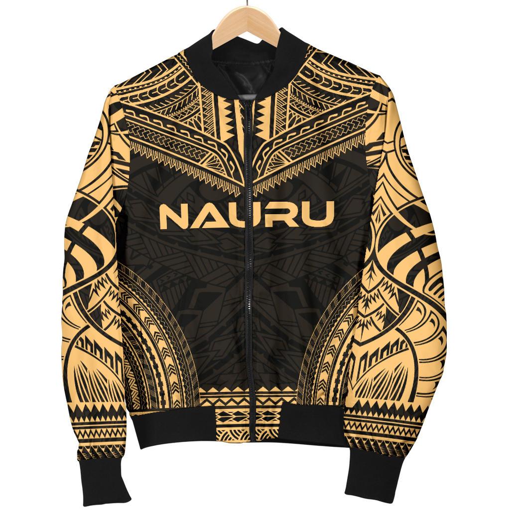 Nauru Polynesian Chief Men's Bomber Jacket - Gold Version - Polynesian Pride