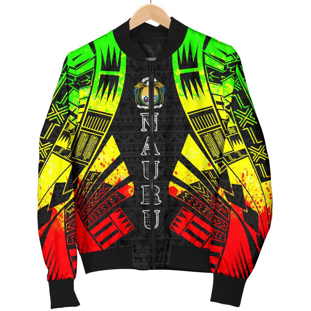 Nauru Men Bomber Jackets - Polynesian Tattoo Reggae - Polynesian Pride