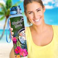 Marshall Islands Hydro Tracking Bottle - Turtle Plumeria Banana Leaf Crest - Polynesian Pride