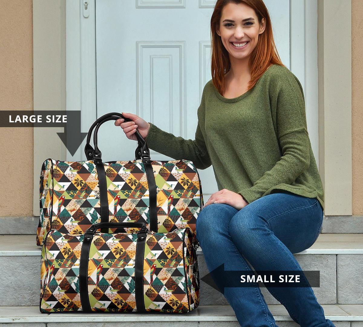 Tropical Jungle Parrots And Flamingos Pattern Hawaii Travel Bag - Polynesian Pride