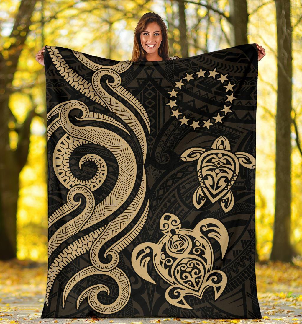 Cook Islands Premium Blanket - Gold Tentacle Turtle - Polynesian Pride