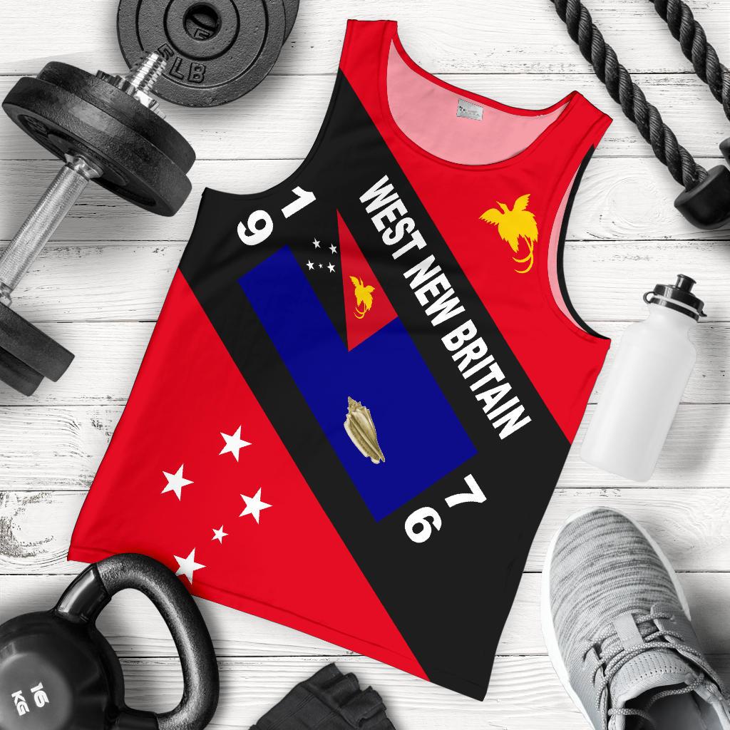 Papua New Guinea Men's Tank Top - West New Britain Province Red - Polynesian Pride