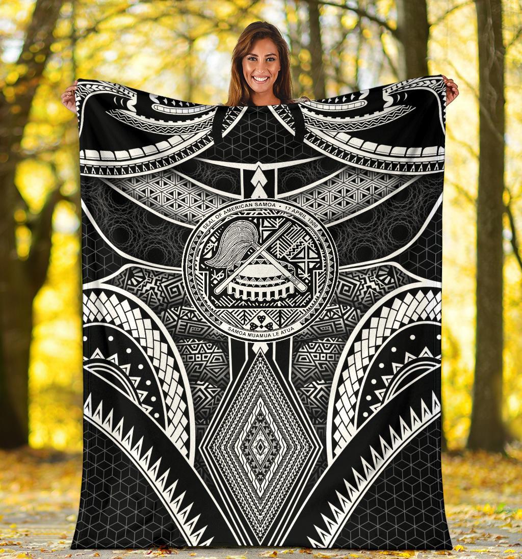 Polynesian Blankets - American Samoa Coat Of Arm With Poly Patterns - Polynesian Pride