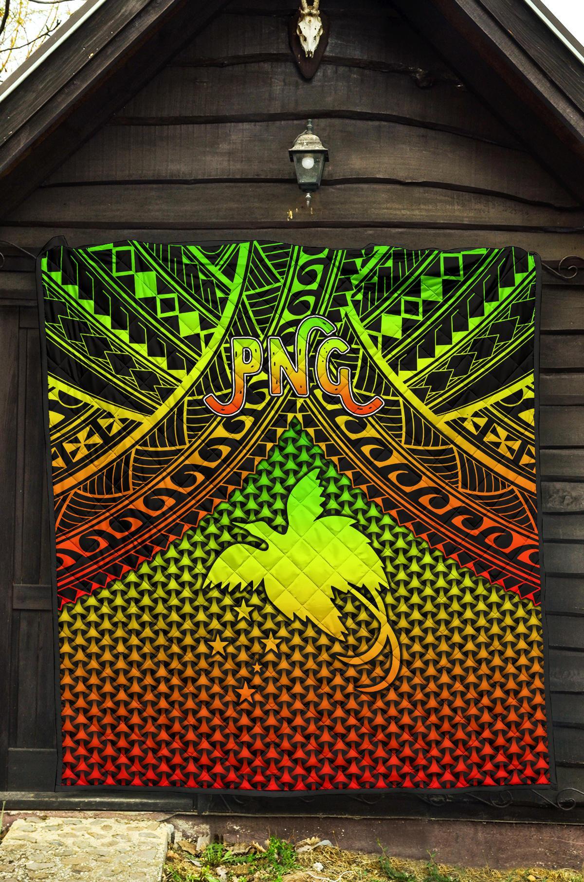 Polynesian Papua New Guinea Premium Quilt - Reggae Vintage Polynesian Patterns - Polynesian Pride