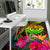 Tahiti Polynesian Personalised Area Rug - Hibiscus and Banana Leaves - Polynesian Pride
