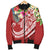 Tonga Polynesian Men's Bomber Jacket - Summer Plumeria (Red) - Polynesian Pride