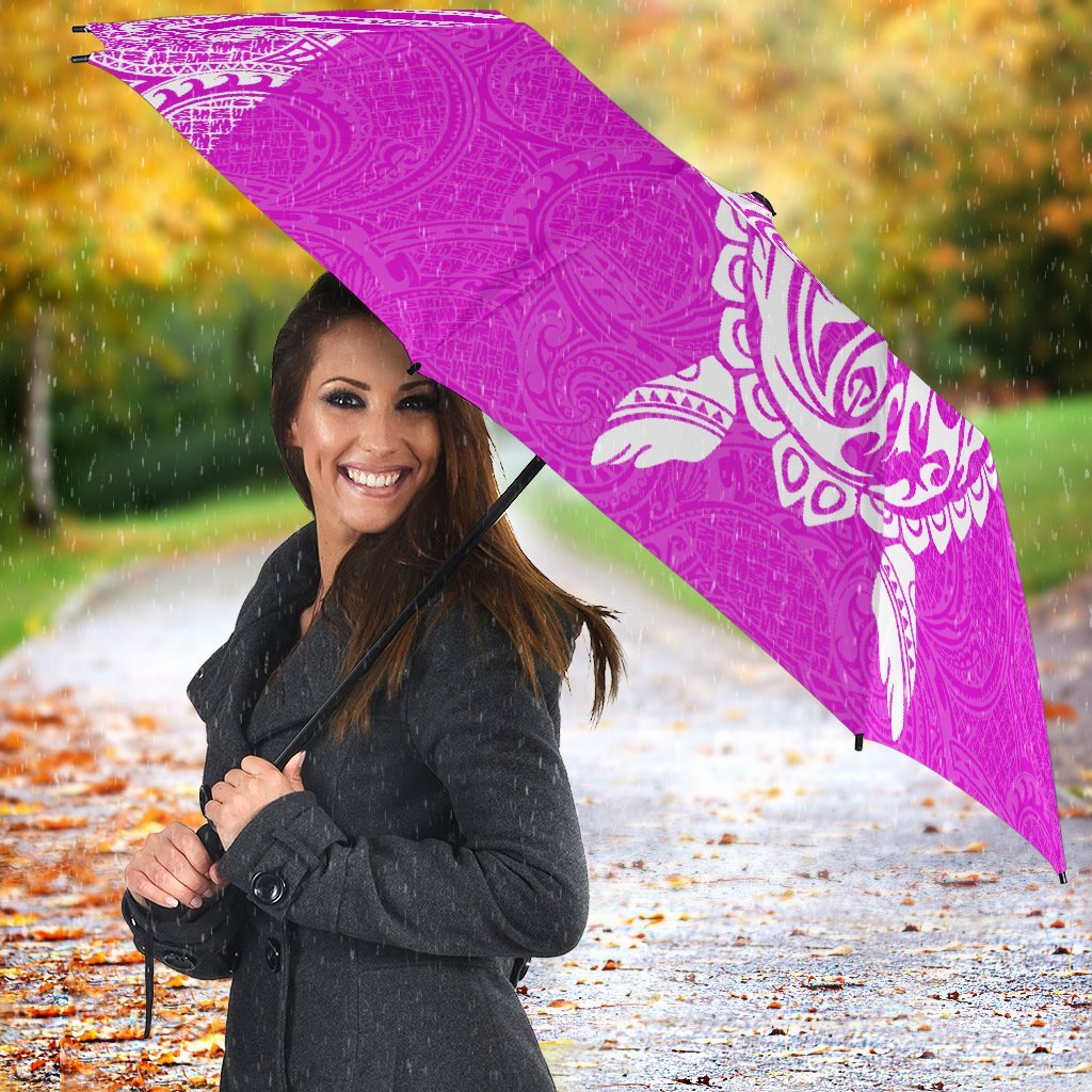 Tonga Umbrella Turtle Mermaid Polynesian Pattern White Pink - Polynesian Pride