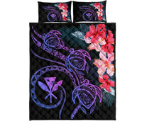 Hawaii Turtle Polynesian Tropical Quilt Bed Set - Cora Style Pink Art - Polynesian Pride