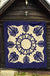 Hawaiian Turtle Coconut Pattern Premium Quilt - Blue - Argu Style - AH - Polynesian Pride