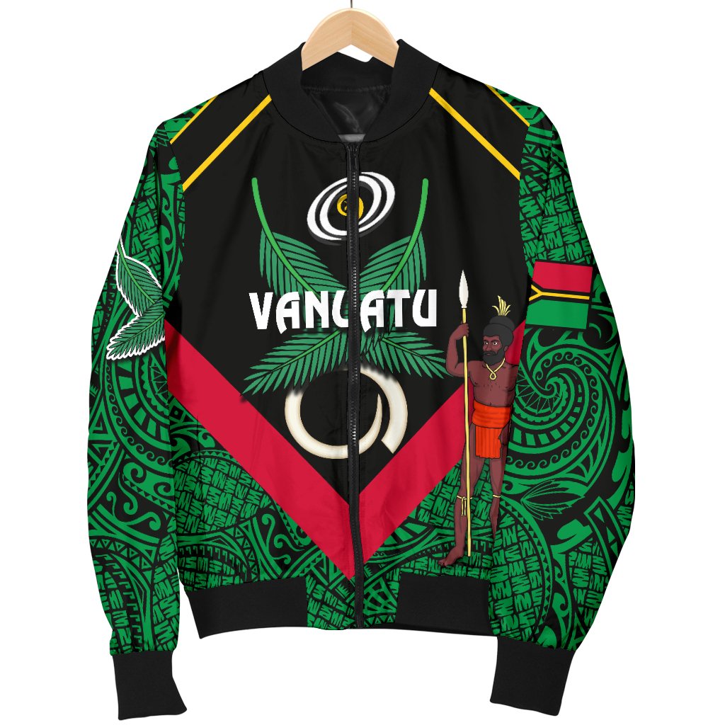 Vanuatu Rugby Women Bomber Jacket Flag Style - Polynesian Pride