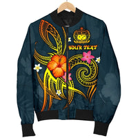 Polynesian Hawaii Personalised Men's Bomber Jacket - Legend of Samoa (Blue) - Polynesian Pride