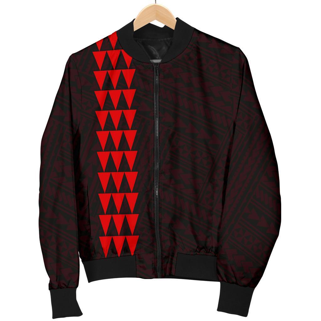 Hawaii Kakau Polynesian Anchor Personalized Men's Bomber Jacket - Red - Polynesian Pride