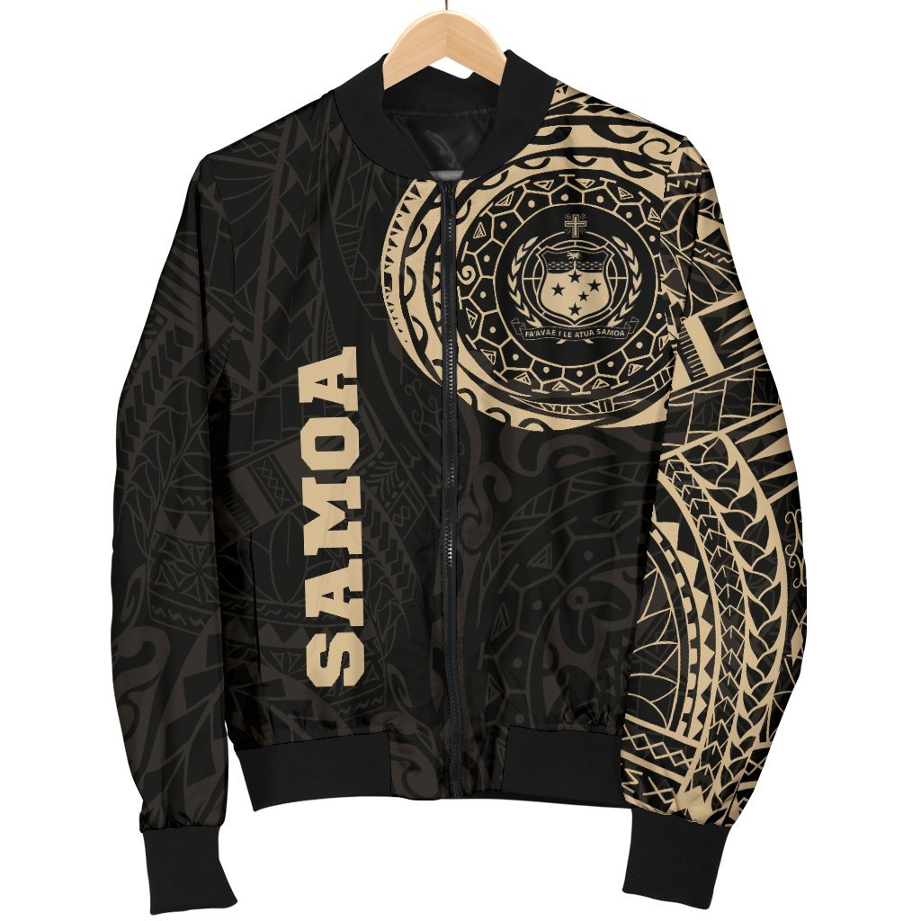 Samoa in My Heart Polynesian Tattoo Style Men's Bomber Jacket - Polynesian Pride