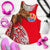 French Polynesia Women's Racerback Tank - Palm Tree Polynesian Pattern Red - Polynesian Pride