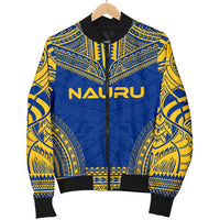 Nauru Flag Polynesian Chief Women'S Bomber Jacket - Polynesian Pride