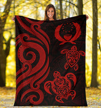 Pohnpei Micronesian Premium Blanket - Red Tentacle Turtle - Polynesian Pride