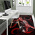 Cook Islands Polynesian Area Rugs - Turtle With Blooming Hibiscus Red - Polynesian Pride