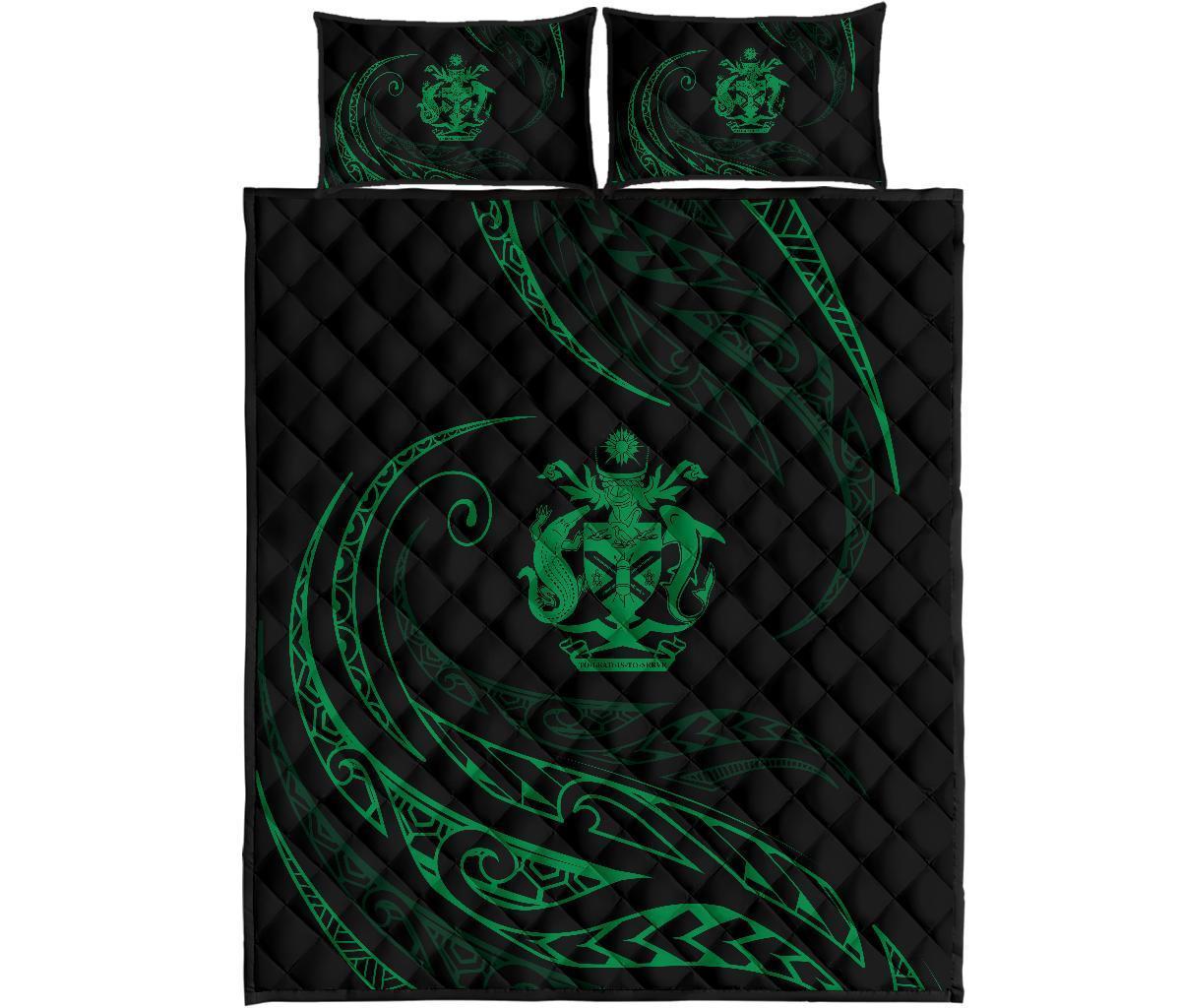 Solomon Quilt Bed Set - Green - Frida Style Green - Polynesian Pride