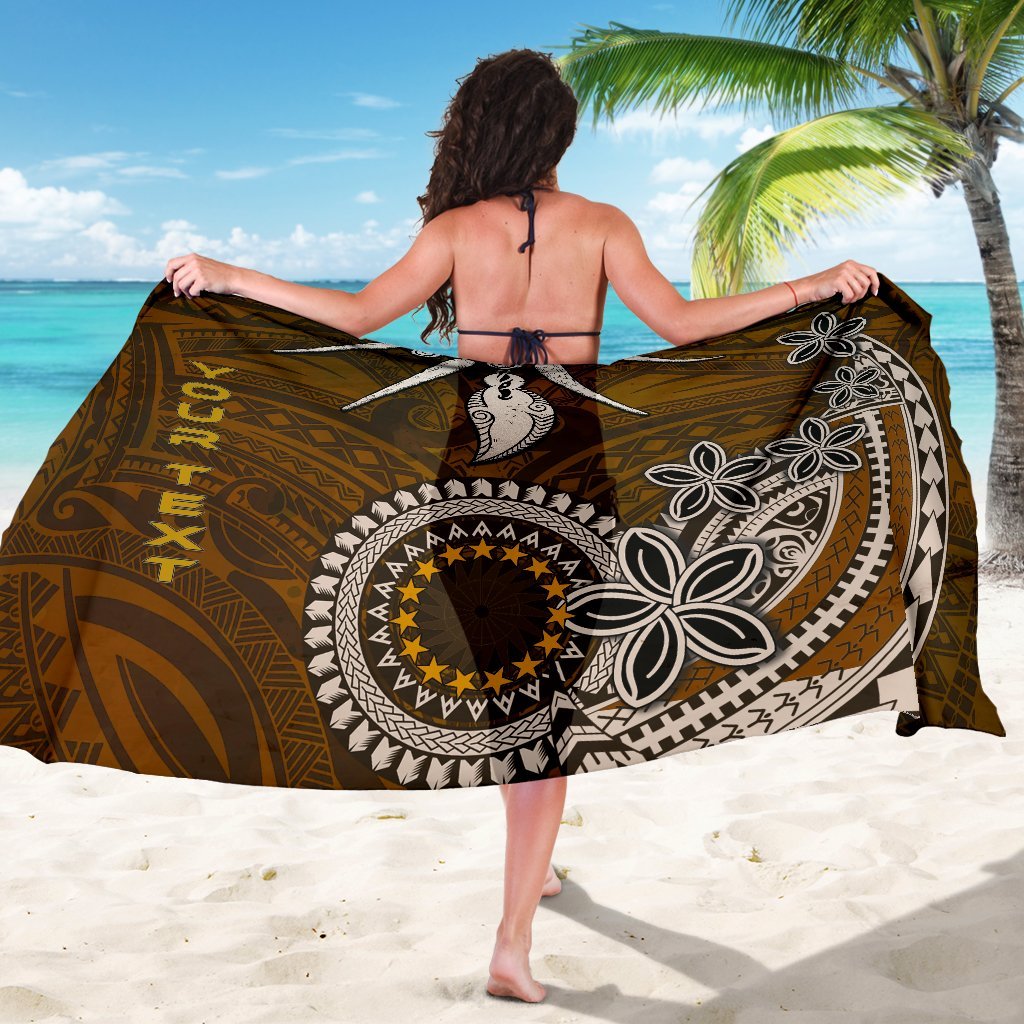 Cook Islands Custom Personalised Sarongs - Polynesian Boar Tusk One Style One Size Brown - Polynesian Pride