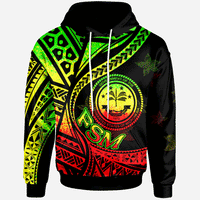 Federated States of Micronesia Hoodie Plumeria Flowers Raggage Version Unisex Black - Polynesian Pride