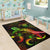 Niue Polynesian Area Rugs - Turtle With Blooming Hibiscus Reggae - Polynesian Pride