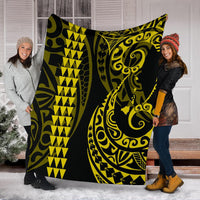 Hawaii Kakau Yellow Polynesian Premium Blanket - Polynesian Pride