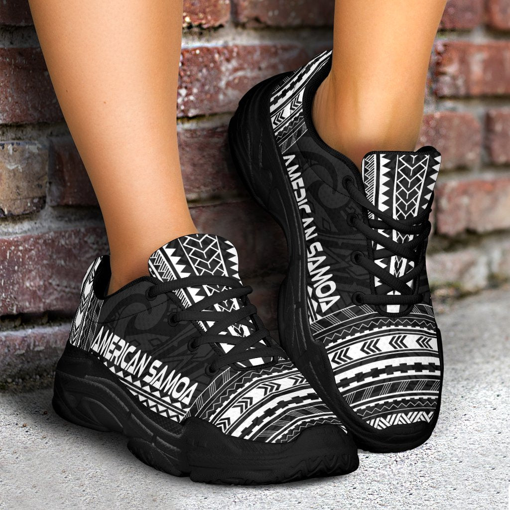 American Samoa Chunky Sneakers - Polynesian Chief Black Version - Polynesian Pride