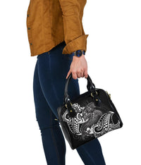 Vanuatu Polynesian Shoulder Handbag - White Shark Polynesian Tattoo - Polynesian Pride