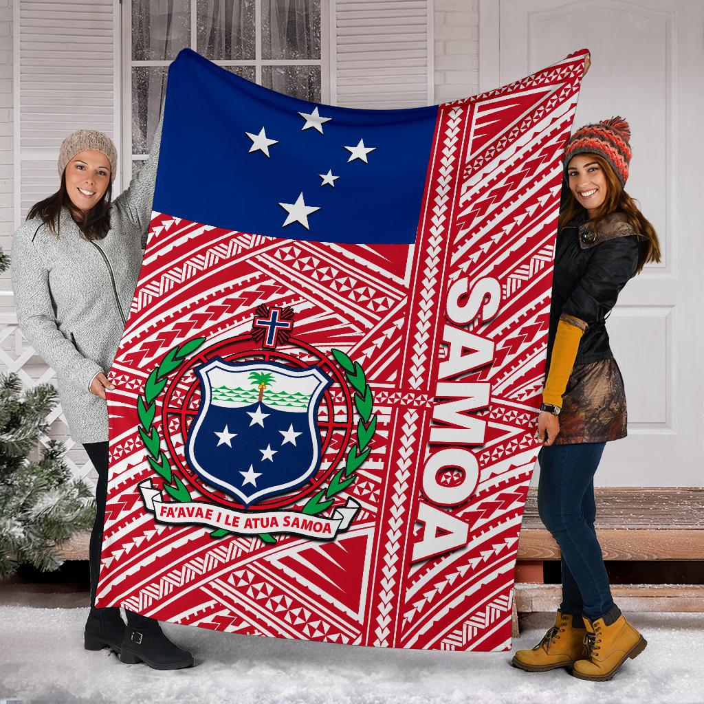 Samoa Flag Polynesian Premium Blanket - Polynesian Pride