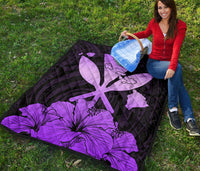 Hawaiian Kanaka Premium Quilt Hibiscus Polynesian Love Violet - Polynesian Pride