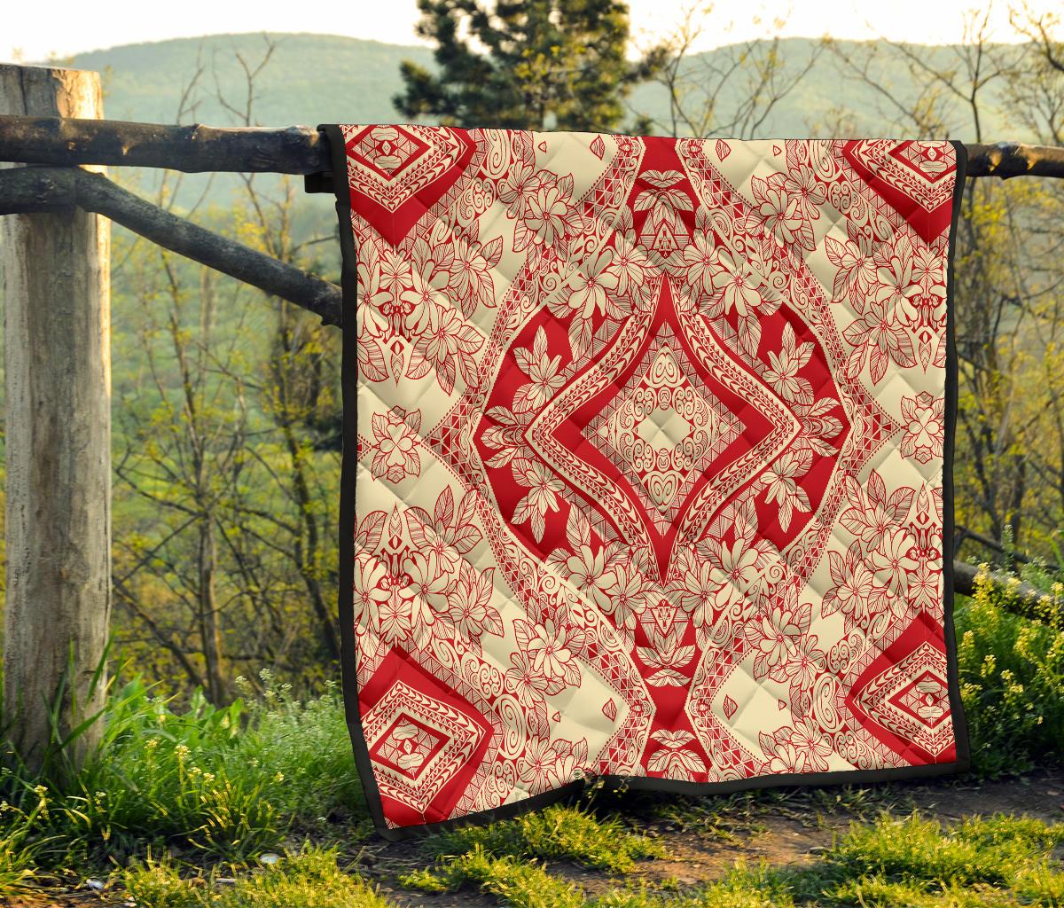 Polynesian Premium Quilt Red And Yellow - Polynesian Pride