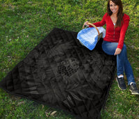 Hawaii Owl Hibiscus Plumeria Premium Quilt - Gray - Polynesian Pride