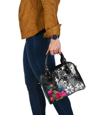 New Caledonia Shoulder Handbag - Turtle Plumeria Banana Leaf Crest - Polynesian Pride