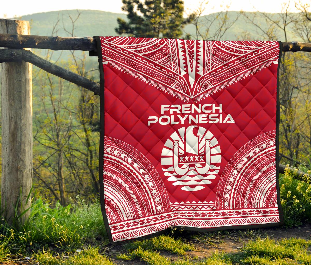 French Polynesia Premium Quilt - French Polynesia Polynesian Chief Red Version - Polynesian Pride