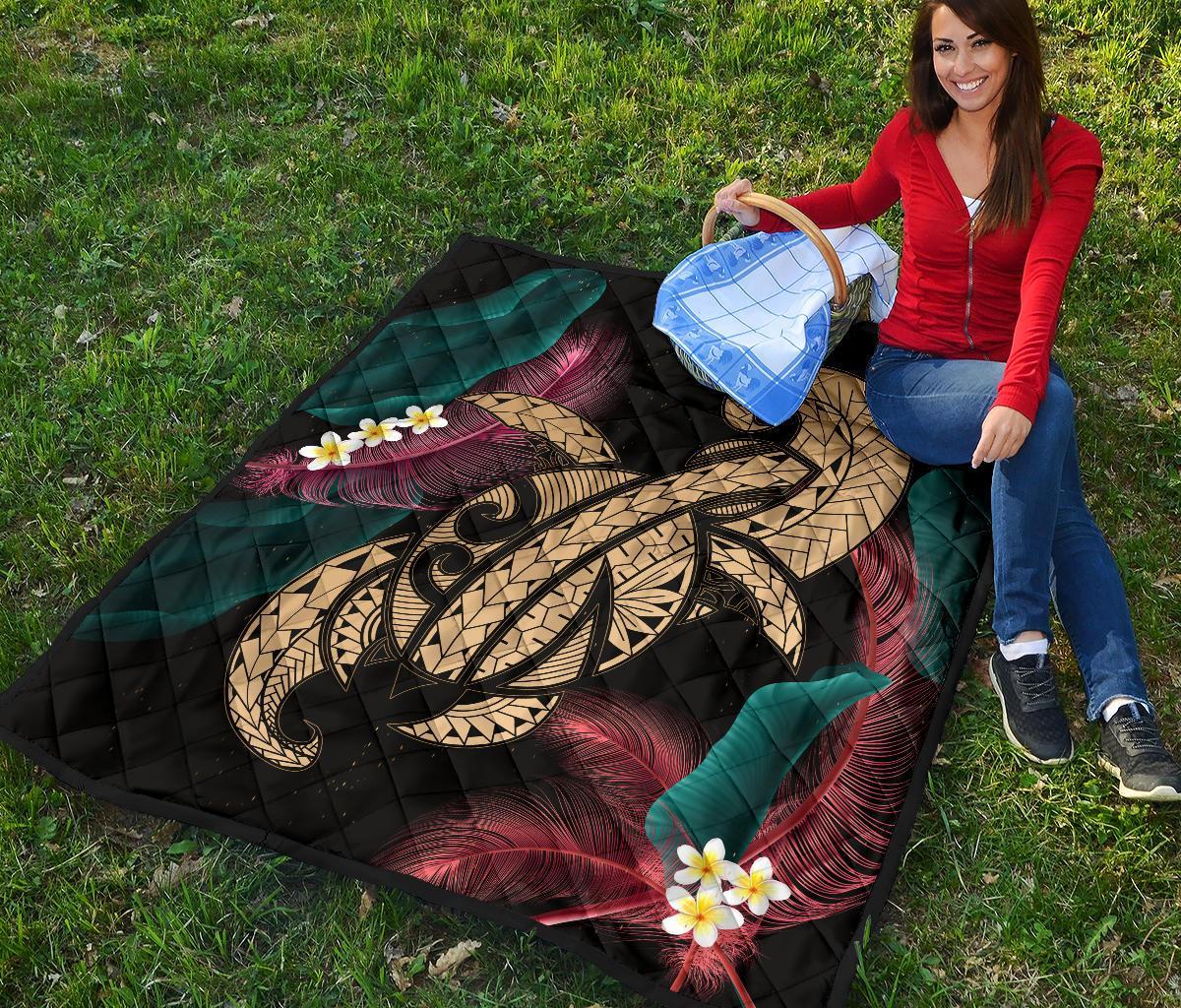 Hawaii Turtle Polynesian Tropical Premium Quilt - Ghia Style Gold - Polynesian Pride