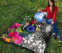 Cook Islands Premium Quilt - Turtle Plumeria Banana Leaf - Polynesian Pride