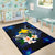 Papua New Guinea Polynesian Area Rug - Turtle With Plumeria Flowers - Polynesian Pride
