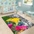 Papua New Guinea Area Rug White - Turtle Plumeria Banana Leaf - Polynesian Pride