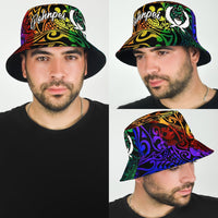 Pohnpei Bucket Hat - Rainbow Polynesian Pattern - Polynesian Pride