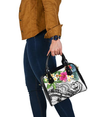 Guam Polynesian Shoulder Handbag - Summer Plumeria (White) - Polynesian Pride