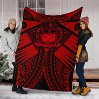 Samoa Polynesian Premium Blanket - Samoa Red Seal with Polynesian Tattoo - Polynesian Pride
