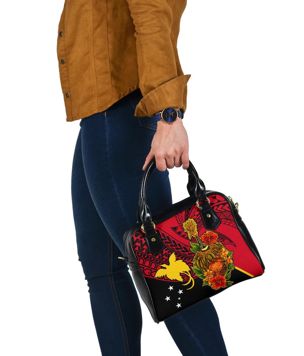 Papua New Guinea Shoulder Handbag - Tumbuan, Duk - duk and Lime Gourd - Polynesian Pride