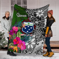 Samoa Premium Blanket - Turtle Plumeria Banana Leaf - Polynesian Pride